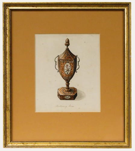 Gerahmtes aquarell aus dem - dem, 19