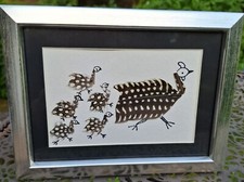 Bild 14x9cm Perlhuhn Familie