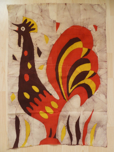 Batik bild wandbehang hahn - batik,