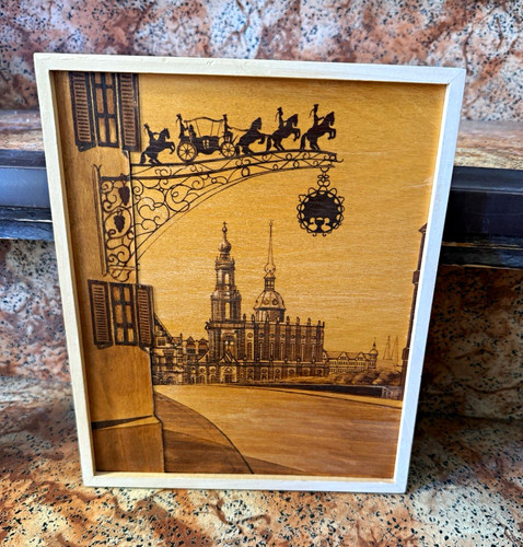 Holzbild dresden frauenkirche - holzbild,
