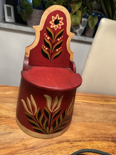 Vintage holz salzdose - vintage,
