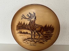 Wandteller klein Holz Hirsch