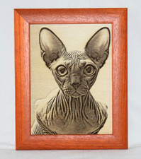 Brandmalerei Katze Wandbild