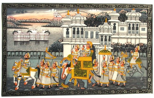 Seidenmalerei udaipur palast - seidenmalerei,