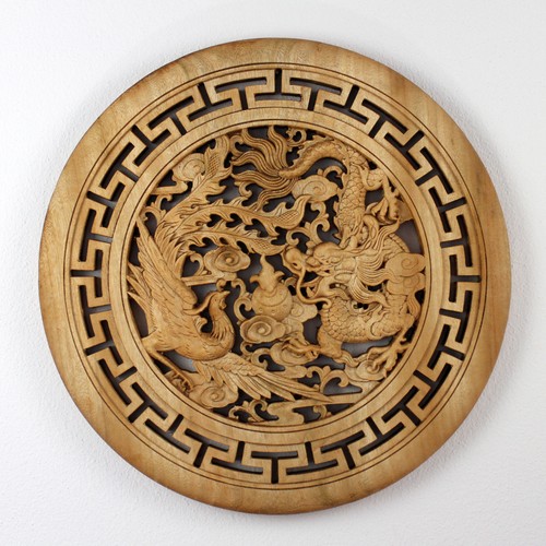 Holz wandbild groß drache - holz-wandbild,
